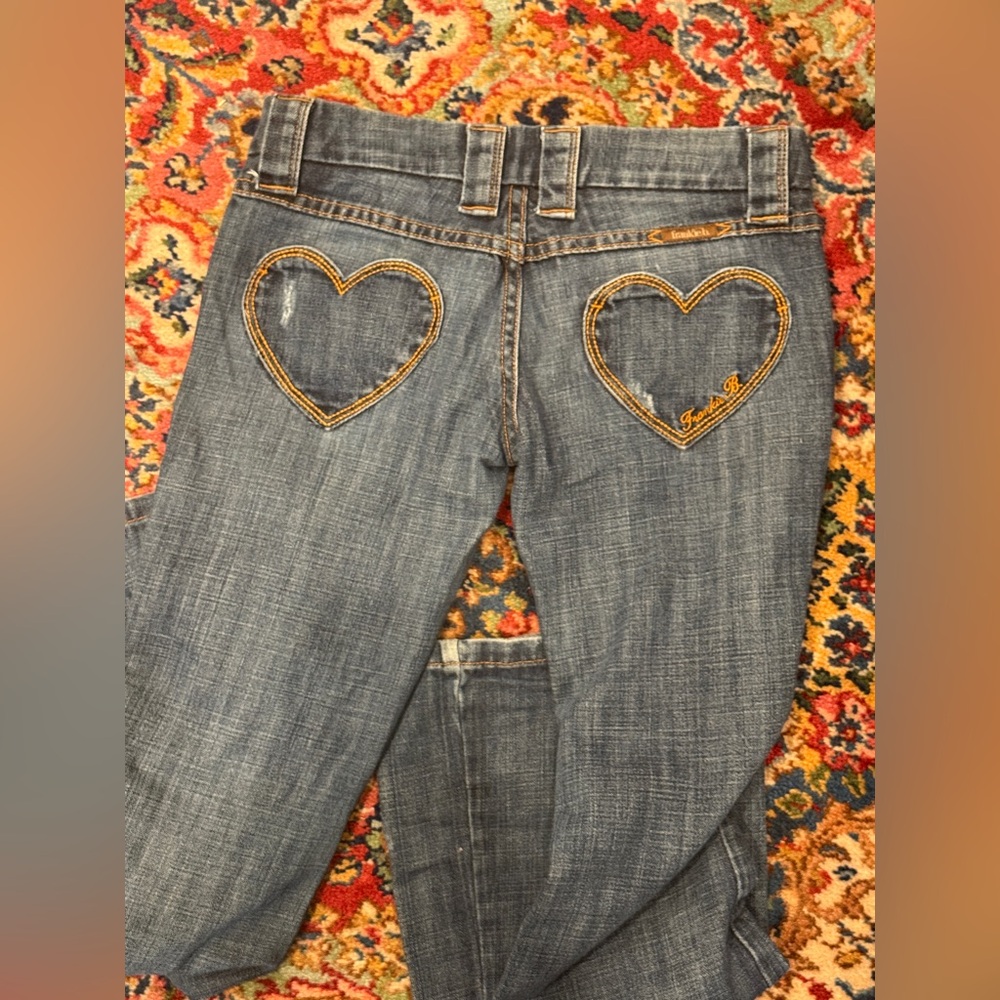 Frankie B Y2K Vintage Low Rise Flare Leg jeans with heart butt detail - Size 2 - Picture 3 of 9